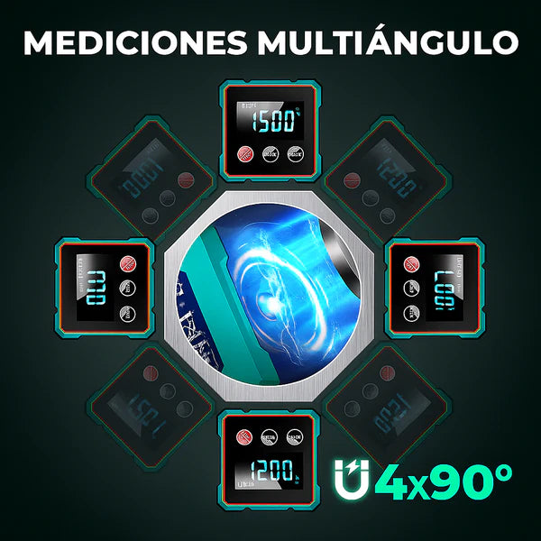📢🔧 OFERTA 50 % de DESCUENTO 🔥 Medidor de Ángulo digital magnético de 4 lados con láser